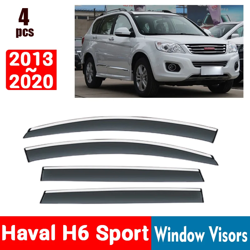 FOR Haval H6 Sport 2013-2020 Window Visors Rain Guard Windows Rain Cover Deflector Awning Shield Vent Guard Shade Cover Trim