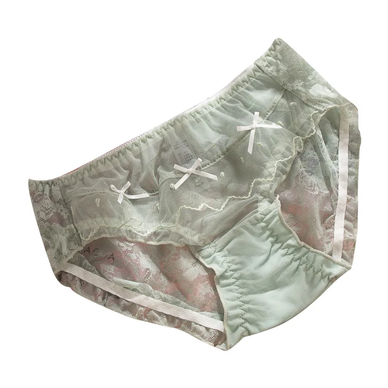 

Women's Mid Waist Panties Japanese Style Cute Seamless Women Lace Underwear Comfortable Underpants