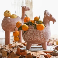 goat camel storage jar home decoration landscape red clay pottery decoration flower pot vase flower