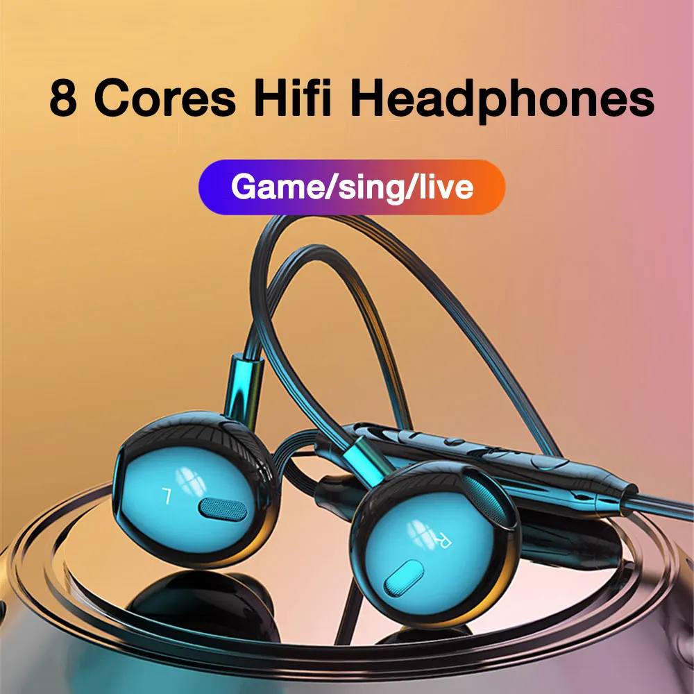

EARDECO Wired Headphones Wired Earphone HiFi Bass Stereo Music Sport HD Mic Genuine Noise Canceling for Phone Type C 3.5mm