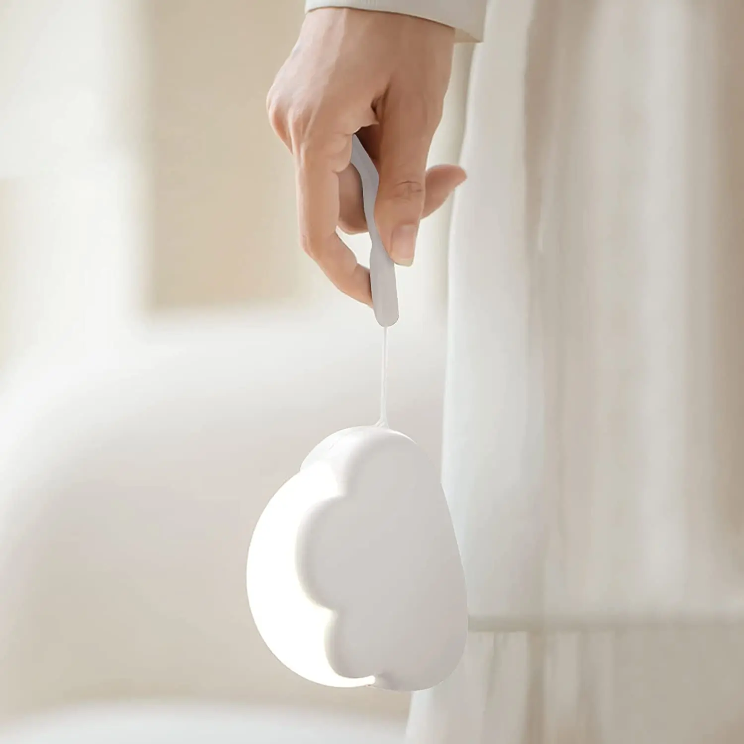 

Veilleuse Bébé Rechargeable, Lampe Nuage de Nuit Nomade pour Allaitement, Torche Enfant Portable, Lampe de Table Enfant Décor