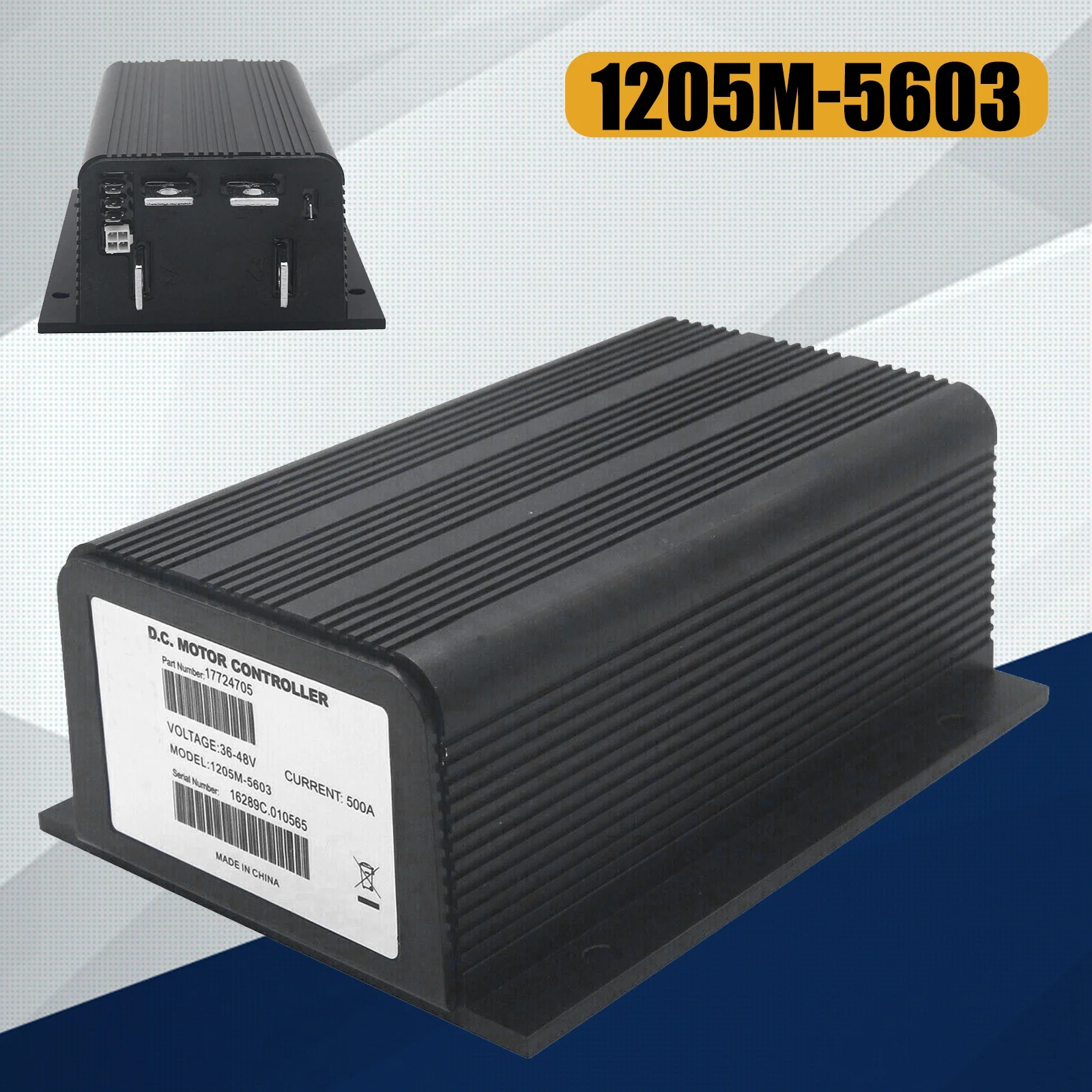 

Контроллер двигателя постоянного тока 48 В, 0-5 Ом, Φ 500A для клубного автомобиля, 1205M-5601, 1205M-5603, черные автомобильные аксессуары