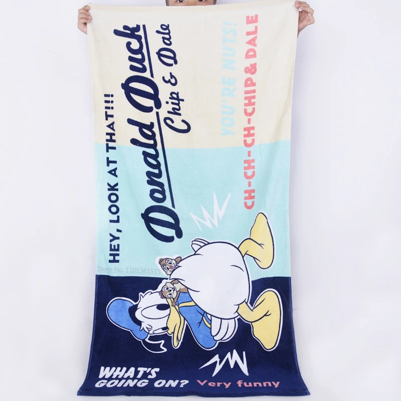 Disney Children Bath Towel Donald Duck Daisy Stitch Winnie the Pooh Cartoon Baby Swimming Beach Towel for Boy Girl 60x120cm