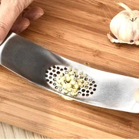 curved garlic press stainless steel multi function manual garlic creative clove chopper kitchen garlic press tool kitchen gadget