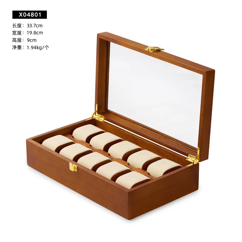 

Oirlv New Wood Watches Box Organizer bottom Wooden Watch Display Fashion beige Storage Watch Holder Watch Cases For Men