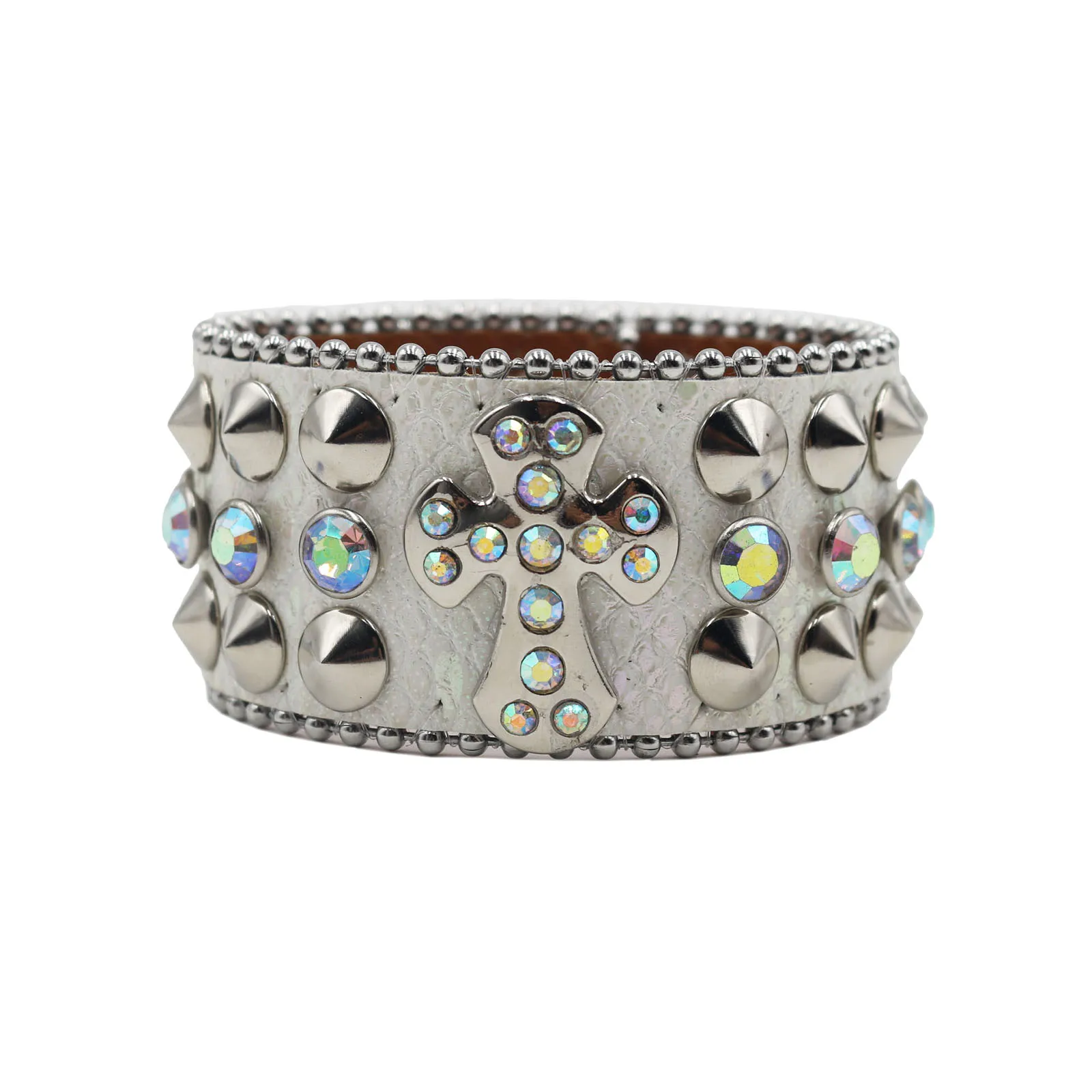 Мужской кожаный браслет с заклепками в стиле панк y2k