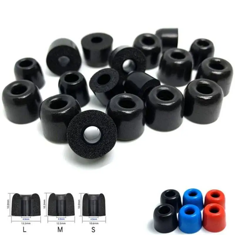 18 /9 Pairs 4.5mm Caliber Ear Cushions Cover T200  Memory Spong ( LMS )In-Ear Style Ear Tips Enhanced Bass Cushions 3Color