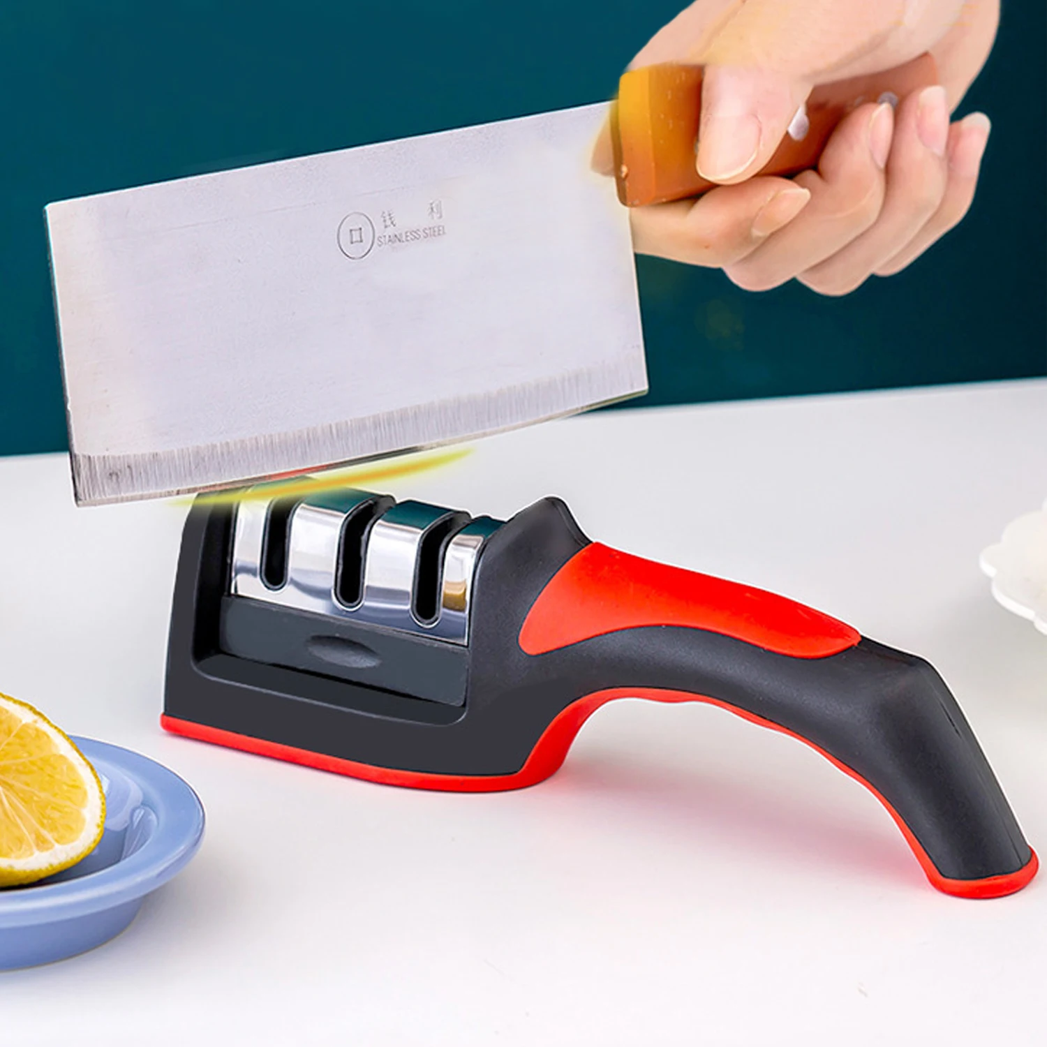 

Professional Handheld Knife Sharpener Quick Ceramic Sharpening Knives Stone Tool Multi-function Blade Kitchen Gadget Accessories