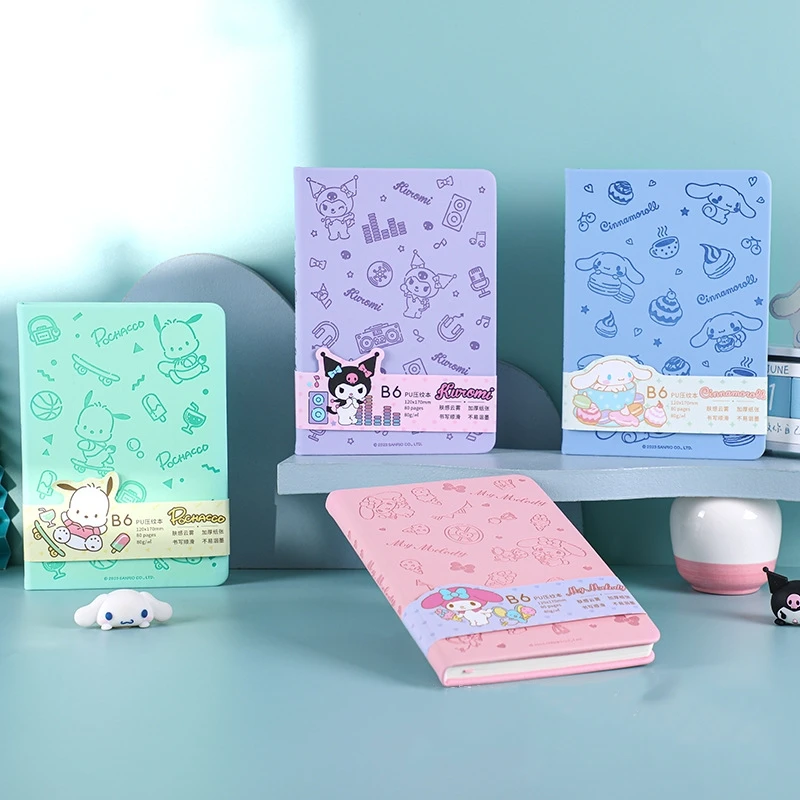 

Sanrio Cute Cinnamoroll Notebook High-value Hand Account Book Pu Embossed Book Student Notepad Diary Cartoon Christmas Gift