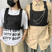 New Functional Tactical Chest Bag Unisex Fashion Nylon Bullet Hip Hop Vest Streetwear Bags Waist Pack Women Black Chest Rig Bags