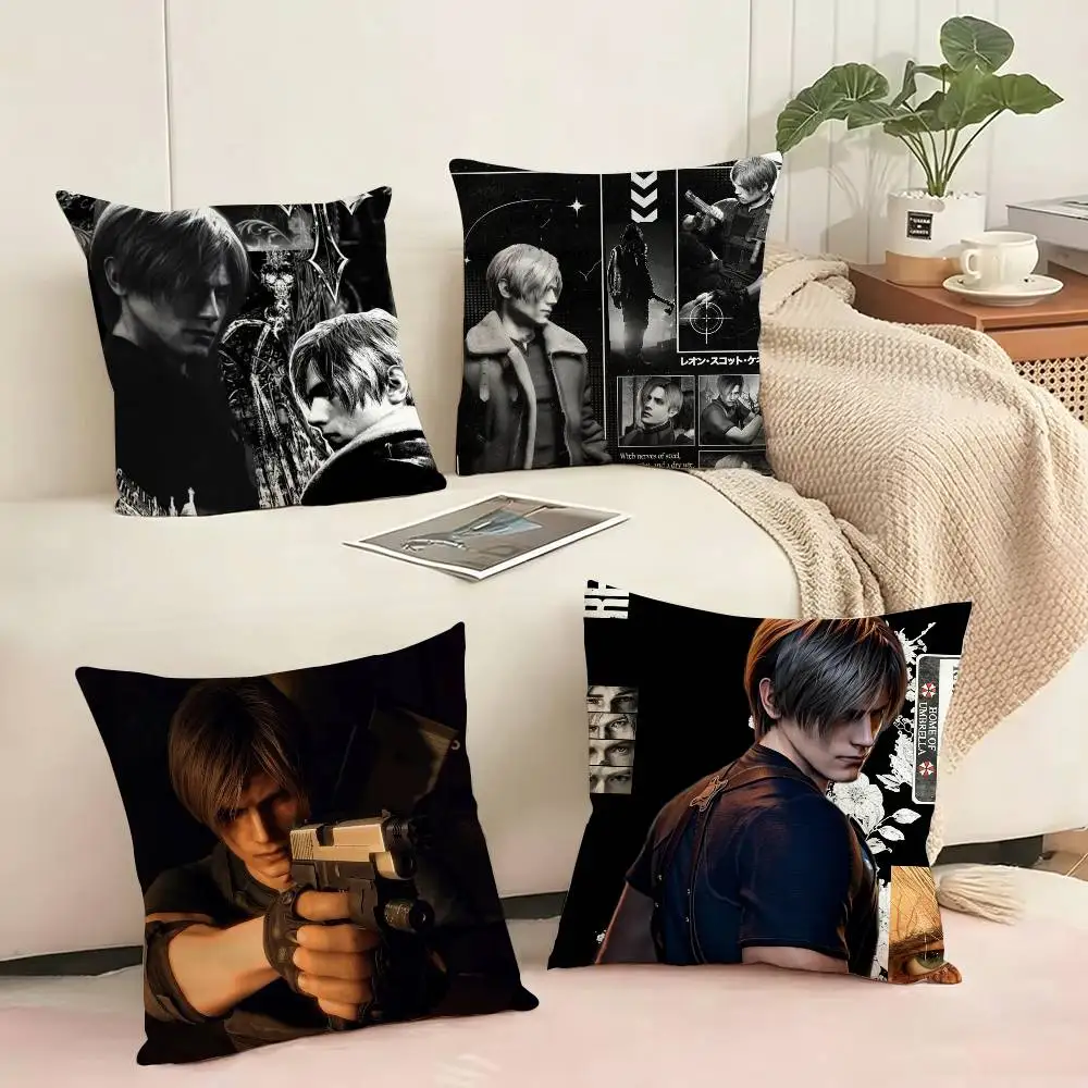 Фото Двусторонняя наволочка с принтом RE4 Agent Leon-S Kennedy, наволочка для спальни, наволочка для дивана, чехол для подушки, подарок №1