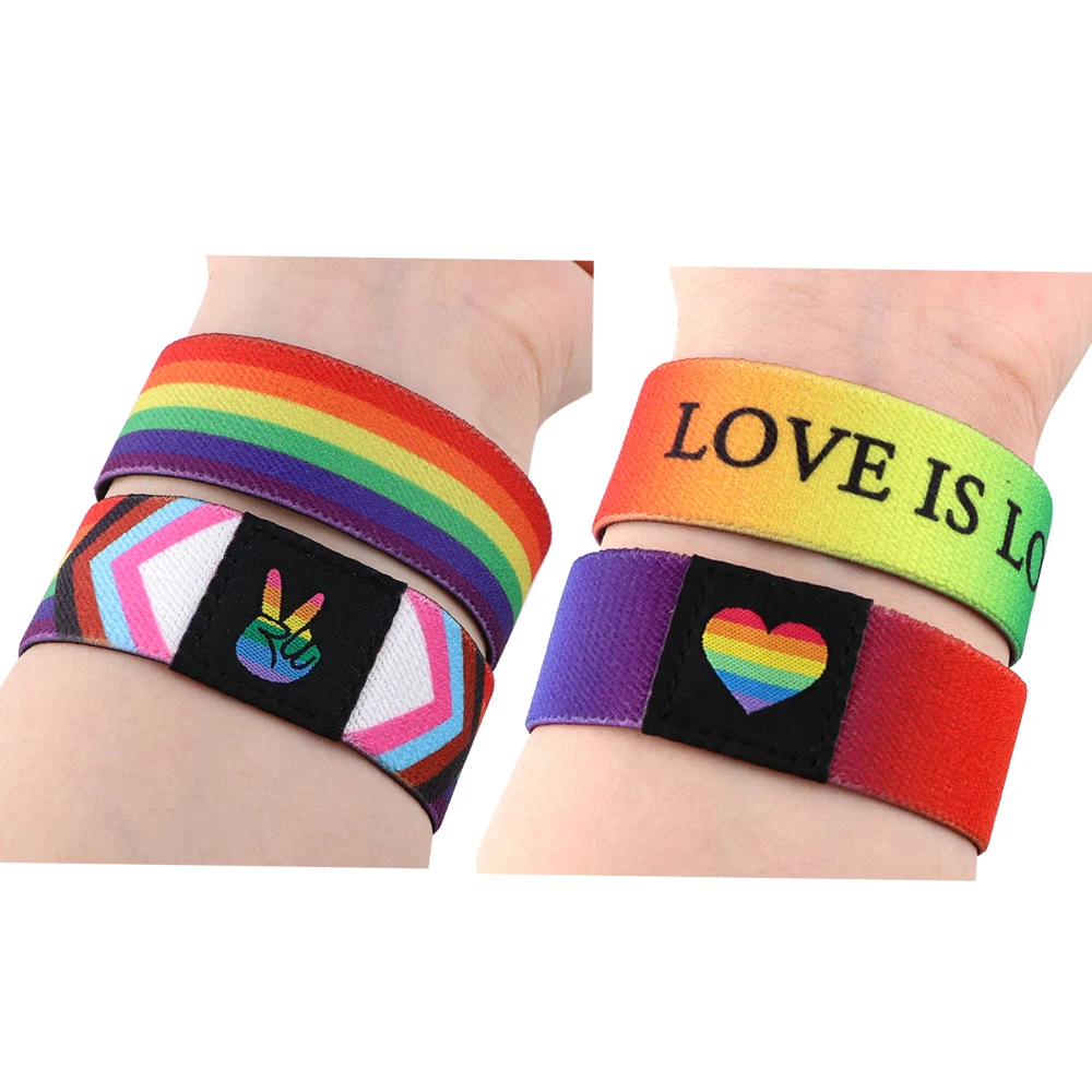 

Rainbow Love Bracelet Trendy Fabric Cotton Band Wristbands Hand Bangle for Men Women Couple Bracelet Friendship Jewelry Gift