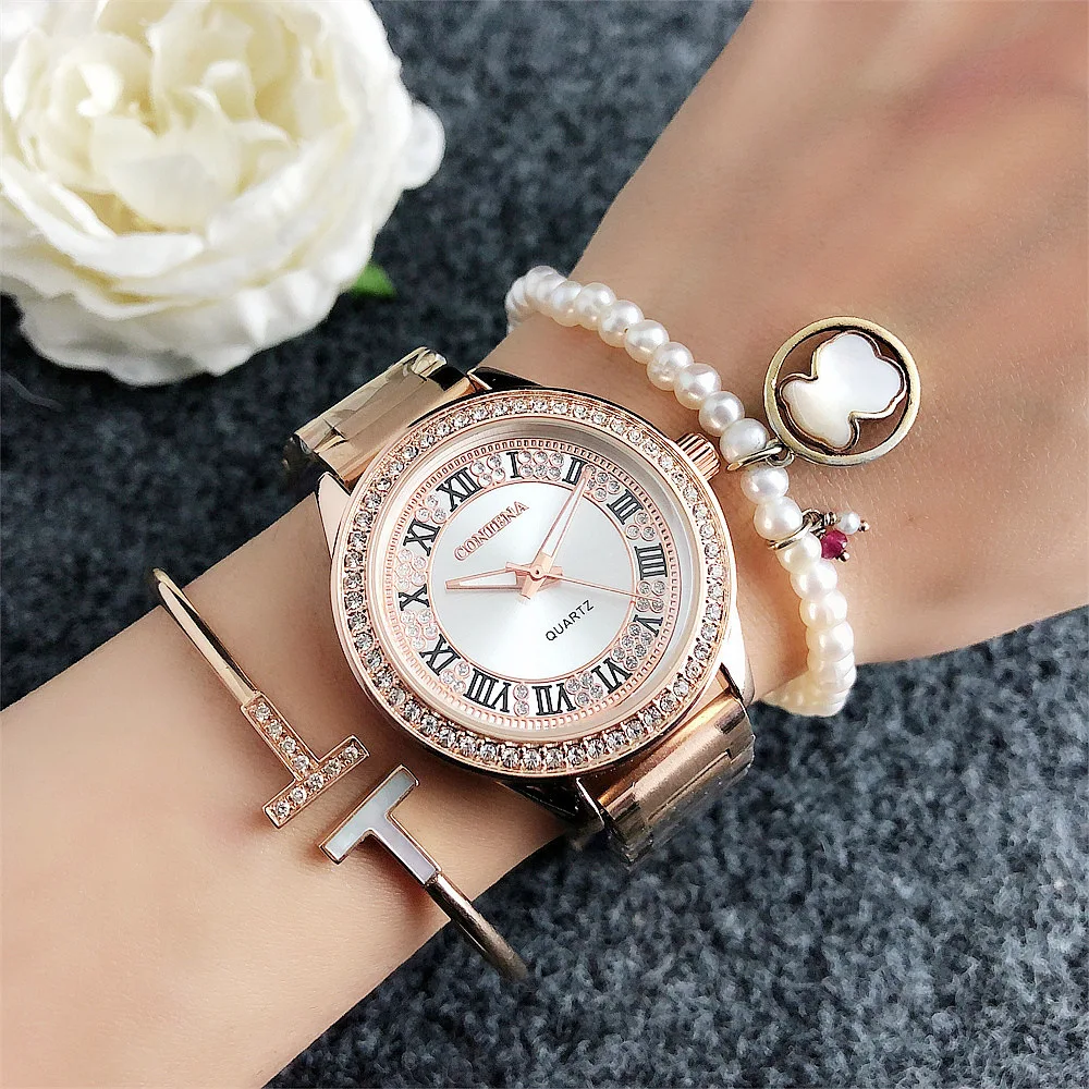 2023 Popular large dial Europe and America fashion new women's watch steel belt brick fashion watch