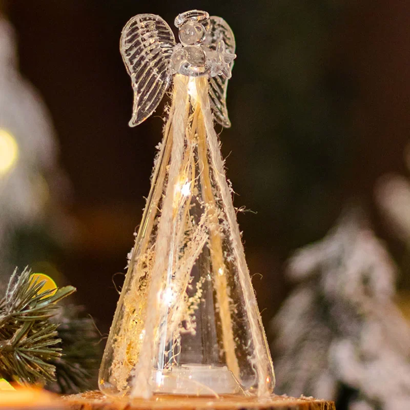 Пеньковая веревка с ангелом стеклянный ночник рождественская подвеска