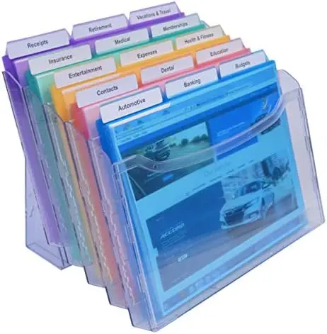 

Office StationMate StepUp Polystyrene File Desktop Organizer with 18, 3rd-Cut PocketFile Project Files, Clear Bag sealer Kitchen