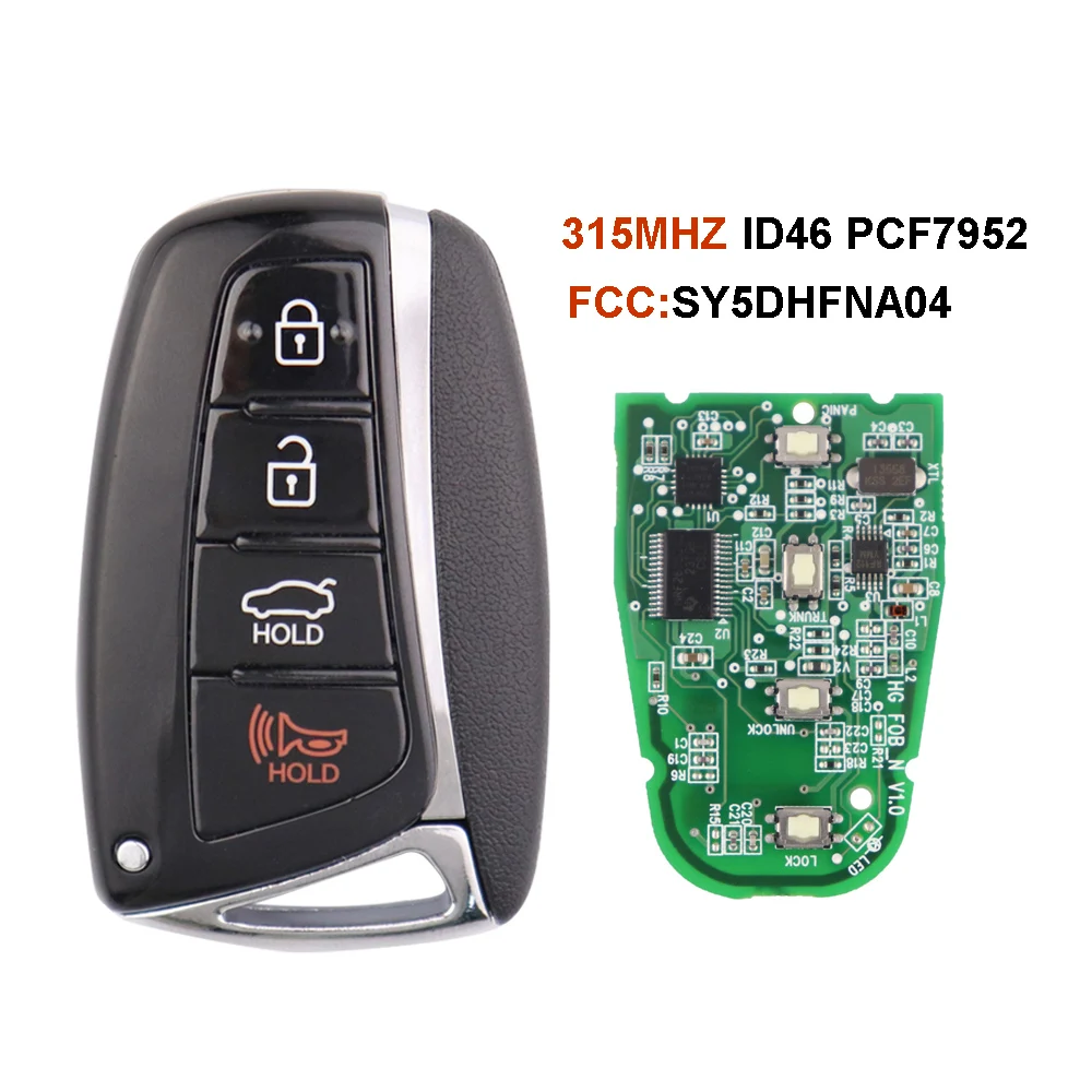 

Умный Автомобильный ключ YIQIXIN для Hyundai Santa Fe 2013 2014 2015 2016 2017 2018 315 МГц ID46 PCF7952 SY5DMFNA433 SY5DHFNA04