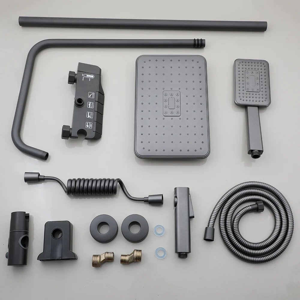 Настенный Набор OUBONI для душа в ванную комнату квадратный верхний спрей нажмите