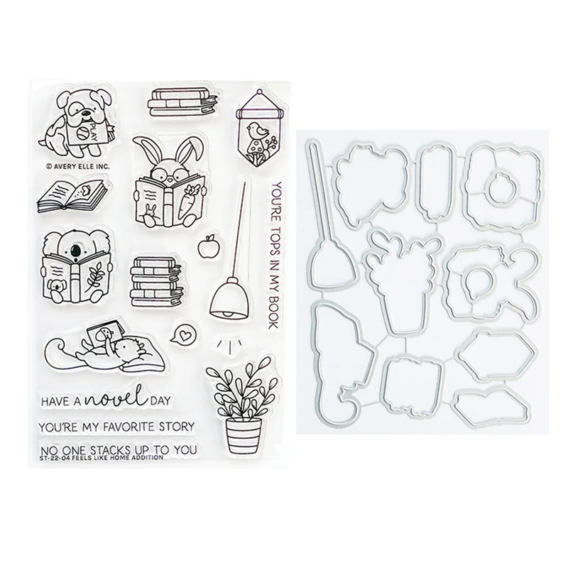 New 2022 Metal Cutting Dies for Paper Making Clear Stamps Feels Like Home Addition Scrapbooking Embossing Frame Card Set