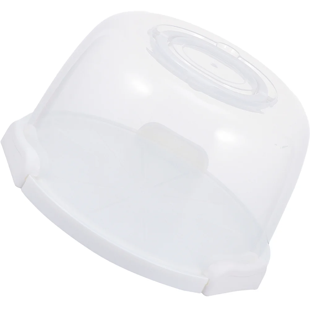 

Cake Box Carrier Holder Portable Stand Round Handle Packing Container Keeper Carrying Tray Bakery Storage Lid Plastic Birthday