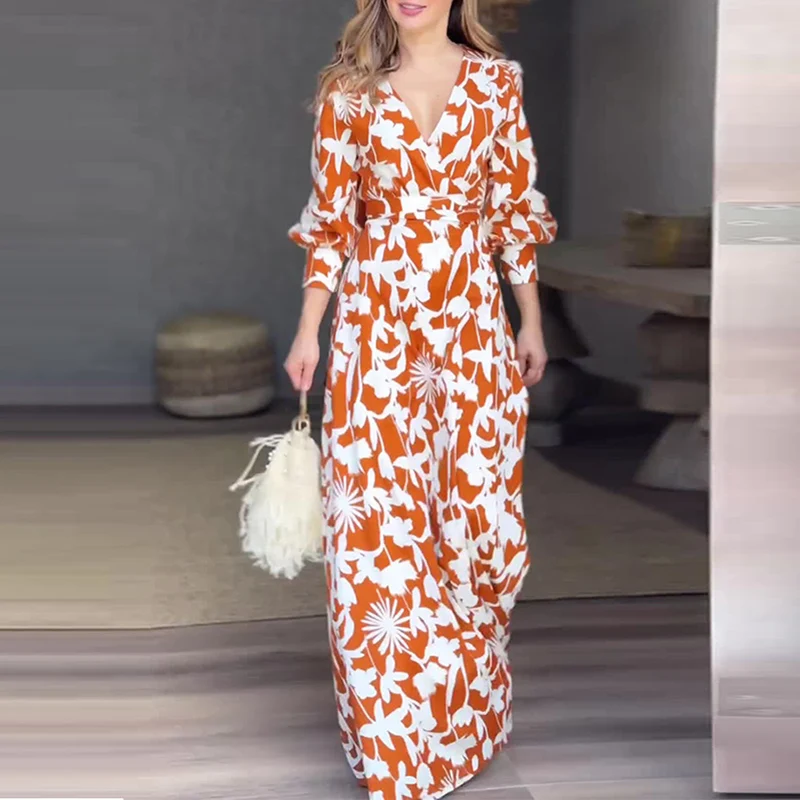 Элегантное платье с принтом на шнуровке новое осеннее Повседневное высокой