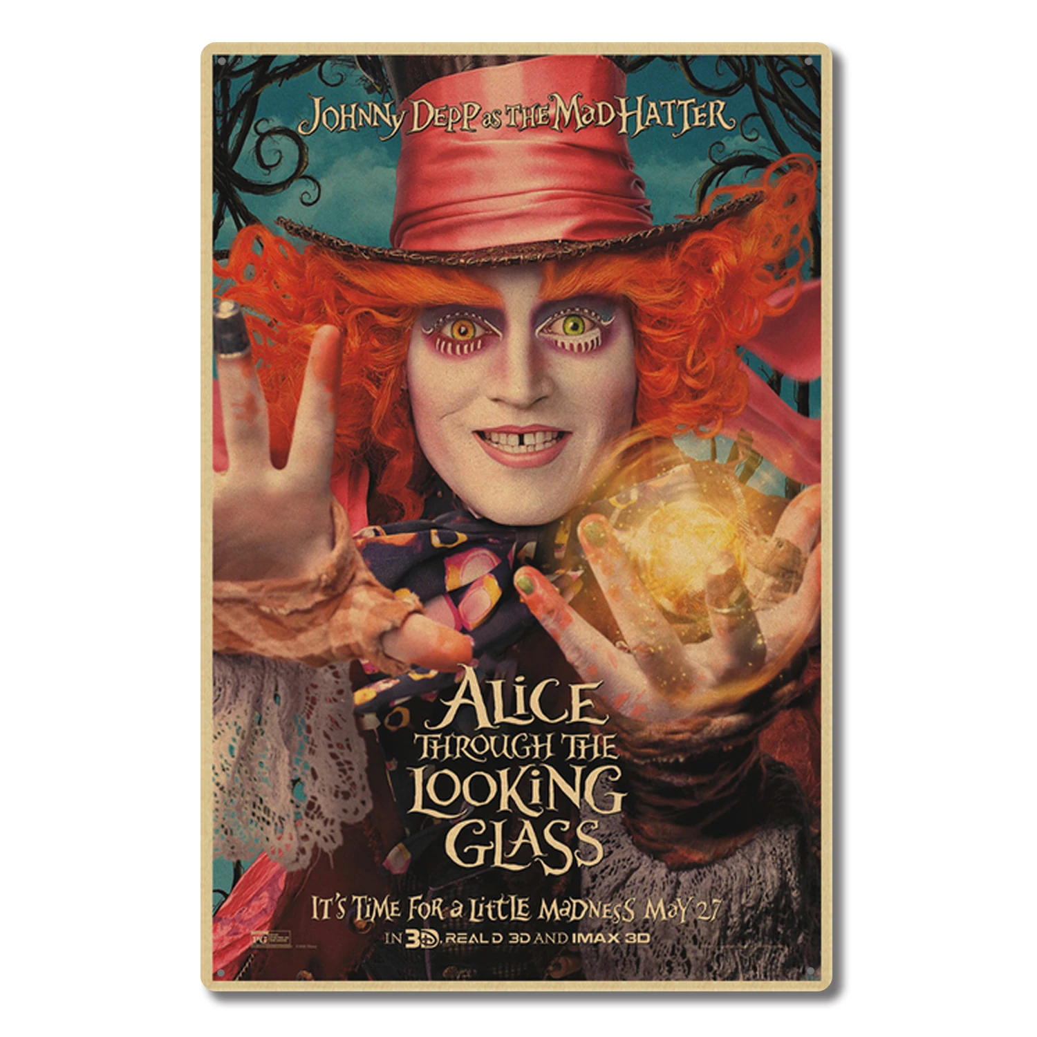 

Alice In Wonderland Vintage Metal Tin Sign Retro Movies Wall Decor for Home Bar Coffee Restaurant Art Posters Plates 12x8 Inches
