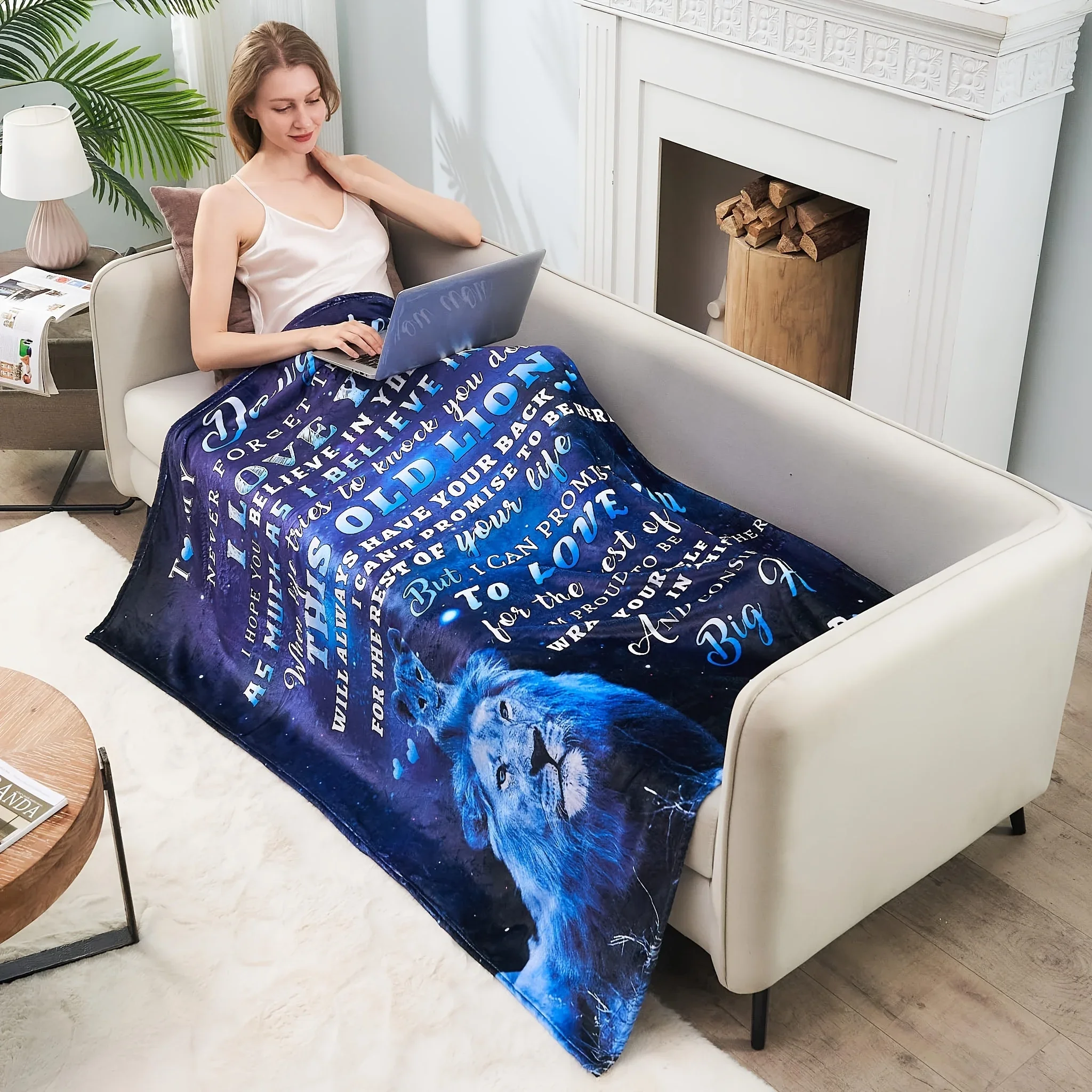 1 Шт. Подарок Для Папы Одеяло С Принтом Льва Моей Дочери