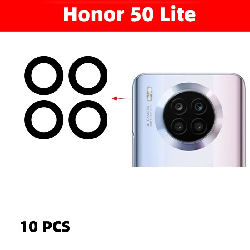 

10 PCS Original New Back Camera Glass Lens For Honor 50 Lite 50Lite Main Camera Glass Cover With Sticker Repair Parts
