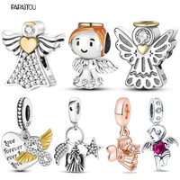 new 100 real 925 sterling silver love angel charms beads fit original pandora fashion jewellry for women party gift