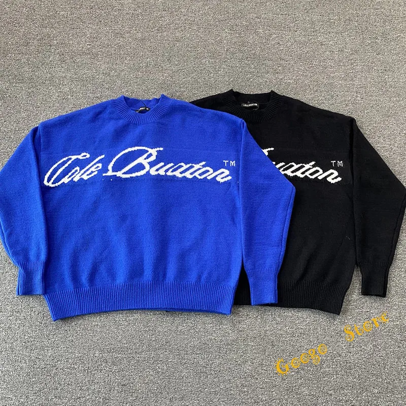 24FW Best Quality Classic Logo Jacquard Cole Buxton Sweate Men Women 1:1 Blue Black Loose CB Knitted Sweatshirts With Tags