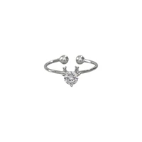 925 sterling silver zircon deer ring for female niche design simple opening ring cold wind fashion personality senior sense