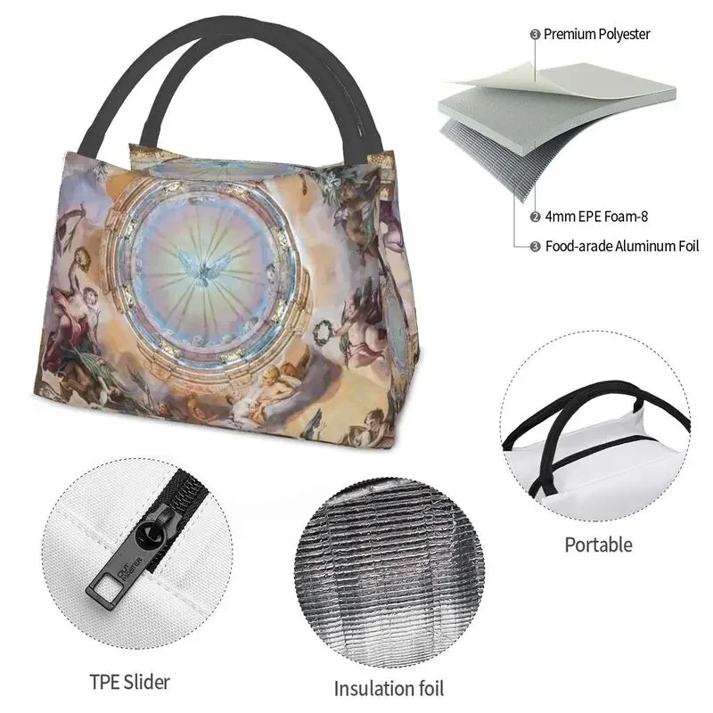 Купол Fresco Of Melk Abbey Church Изолированная сумка для обеда Женская многоразовая