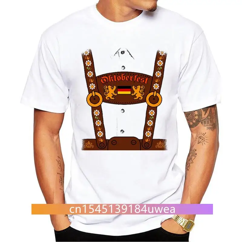 

FPACE Hot Sales Oktoberfest Lederhosen Men T-Shirt O-Neck Short Sleeve Tshirts Printed Cool Tops Funny Tees