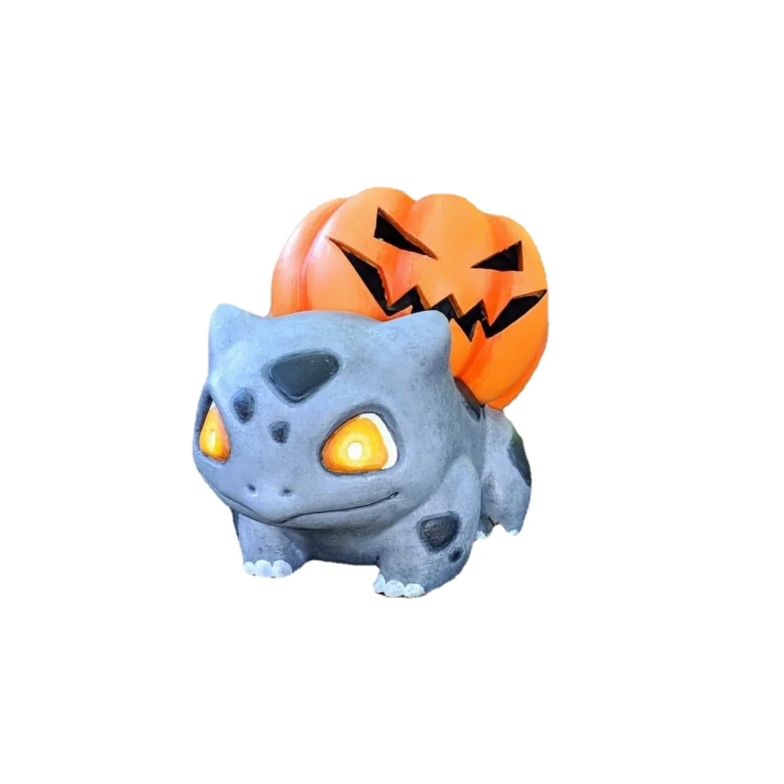 

Anime Pokémon GO 2022 Halloween Bulbasaur Back Pumpkin Luminous Light Garden Resin Crafts Ornaments Free Shipping Items Toys
