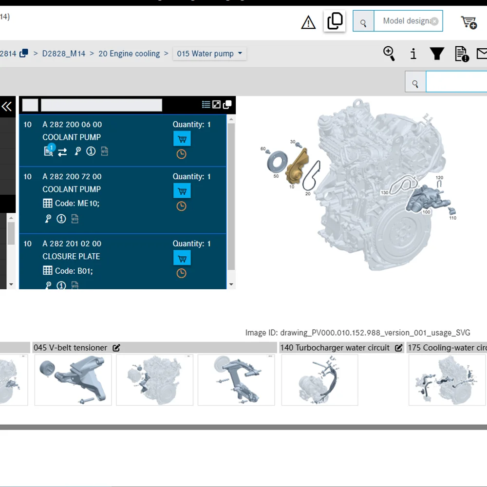 A 2822000600 M282 W177 W247 C118 X118 H247 циркуляционный водяной насос охлаждения двигателя для
