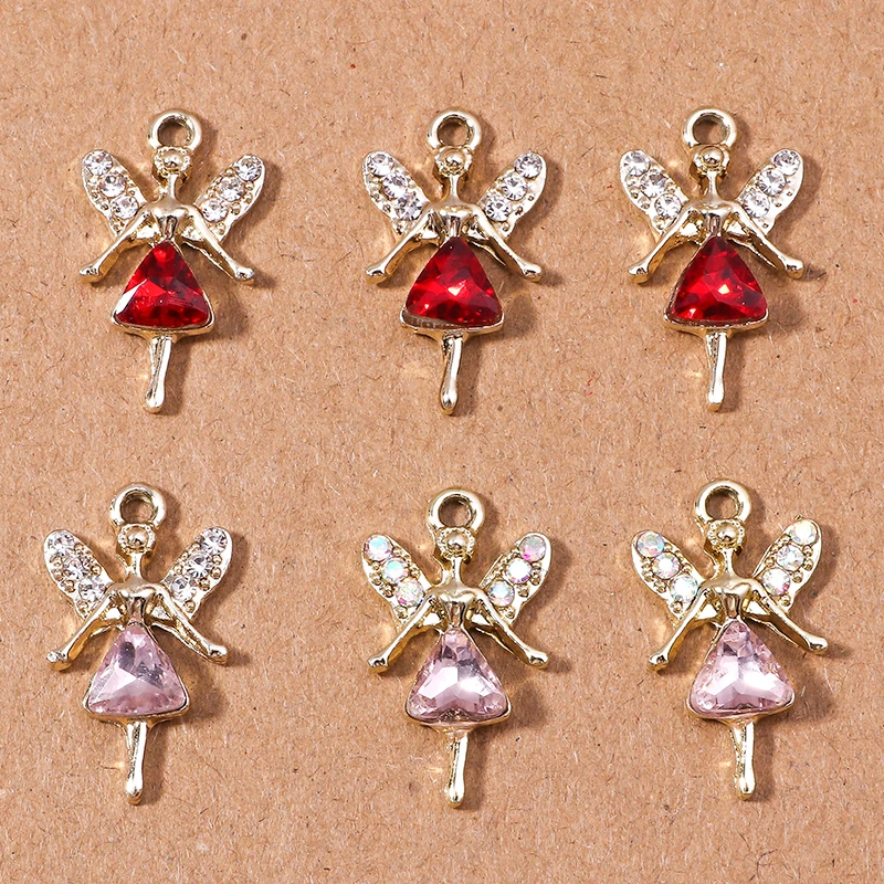 

10pcs/lot Elegant Crystal Angel Charms for DIY Jewelry Making Love Heart Animal Bear Star Charms Pendants for Necklaces Earrings