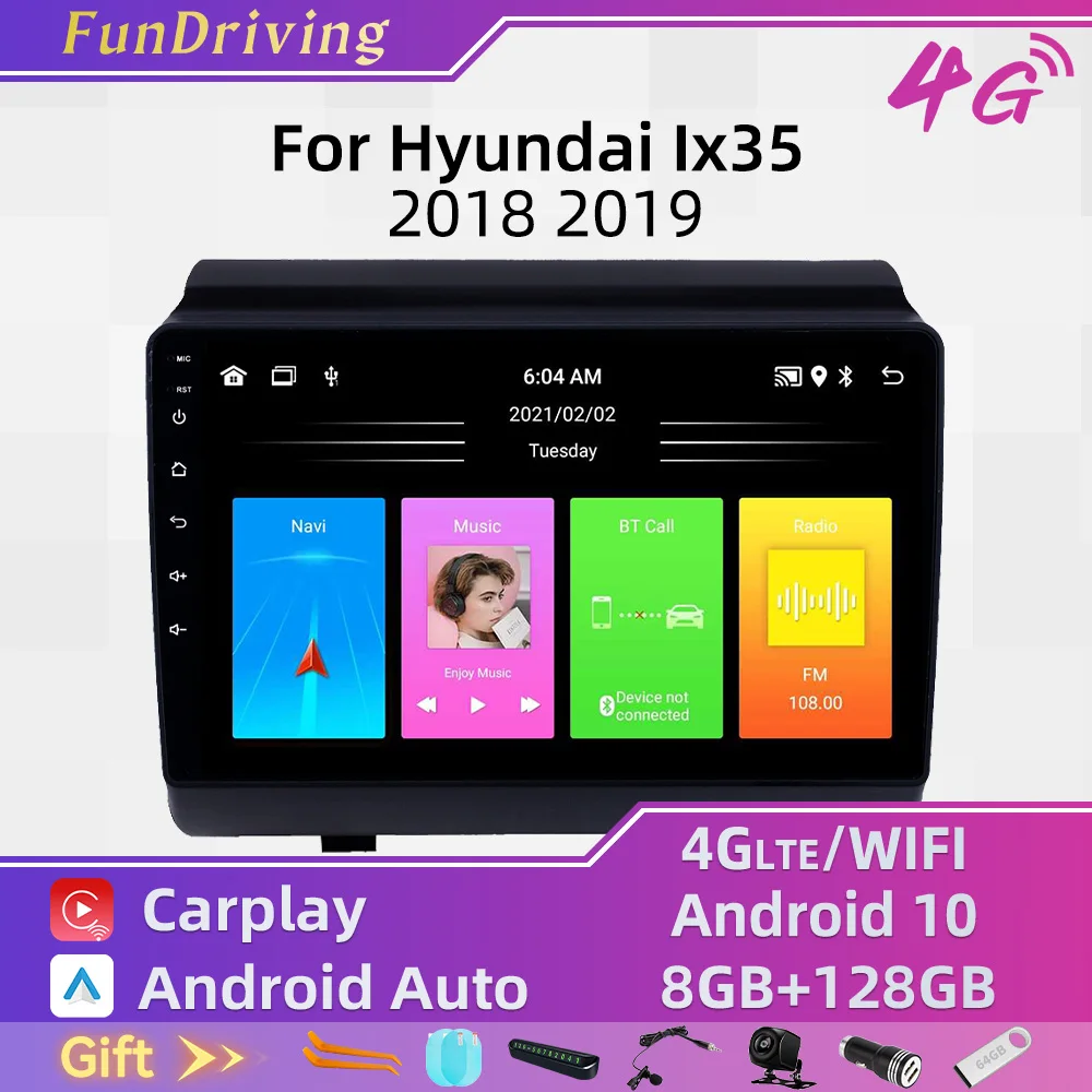 

Car Radio Stereo Receiver for Hyundai Ix35 2018 2019 2 Din Android GPS Navigation Autoradio Multimedia Video Player Head Unit