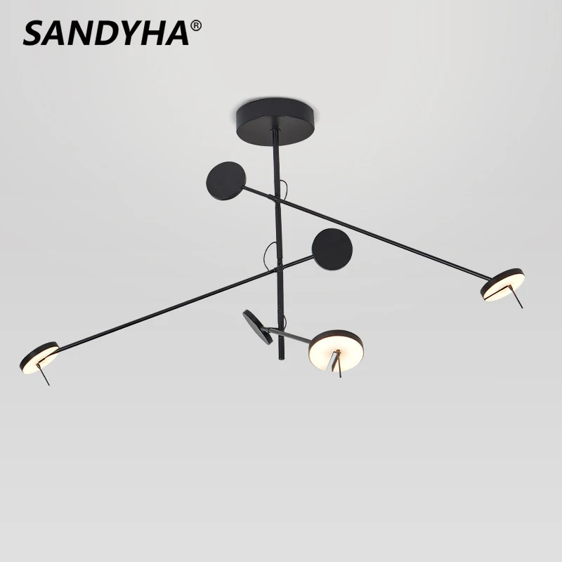 

SANDYHA Pendant Light Adjustable Shape Led Lamp for Dining Room Bedroom Nordic Modern Minimalist Home Decor Chandelier Fixtures