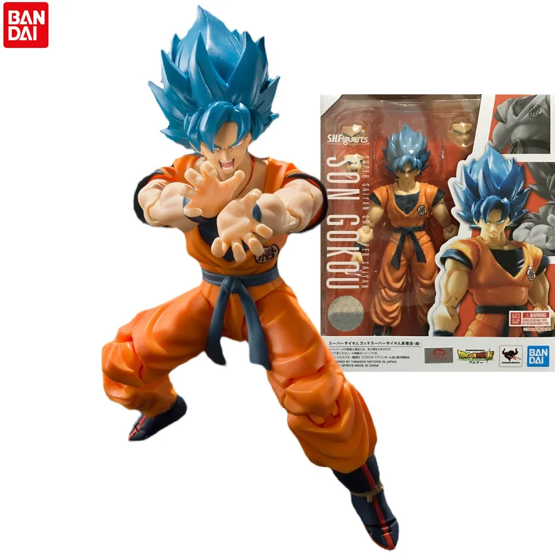 Bandai S.H Figuarts Dragon Ball Super Saiyan God Goku Anime Figure Action Model Figurals Brinquedos Colleciton Toys Gift Boy