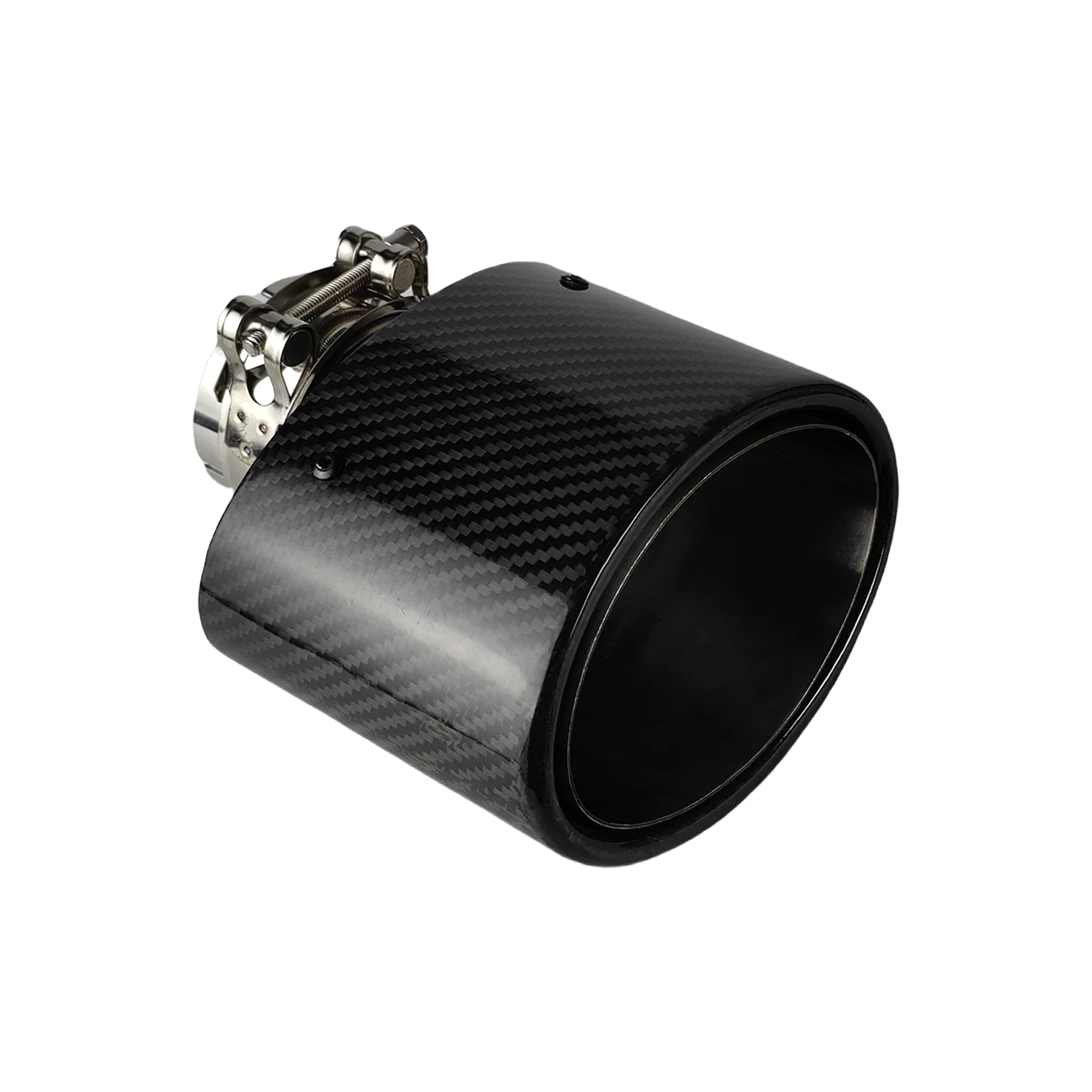 1 Pcs Universal Glossy Carbon Fiber Car Mufflers Tip Exhaust Pipe Nozzle Decoration polishing Oval Width 105/115/130/150