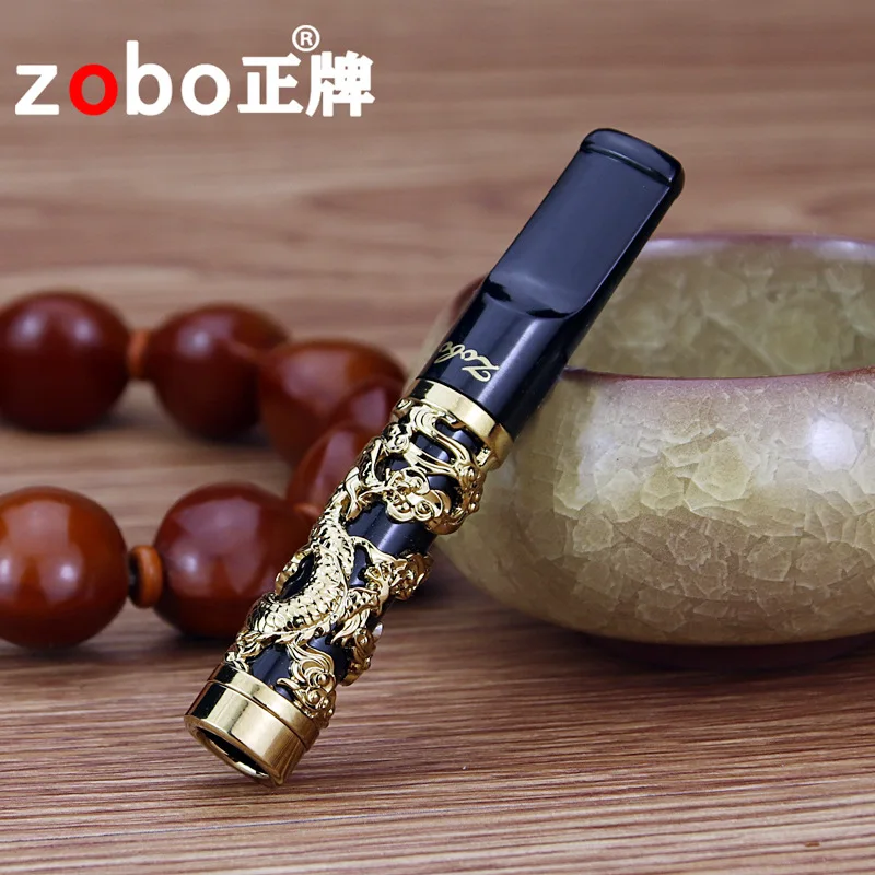 

Подлинный Очищаемый Рисунок дракона Zobo, гравировка, циркулирующий держатель сигареты, фильтр, очиститель дыма, семейный набор