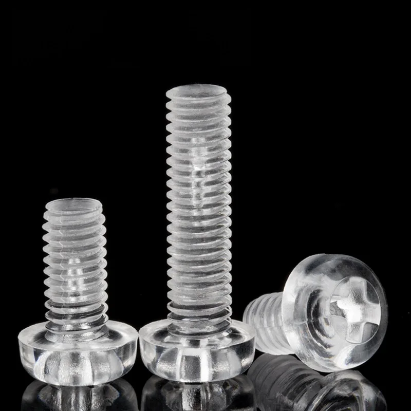 

M3 M4 M5 M6 Acrylic Transparent Round Head Screws PMMA Clear Plastic Phillips Pan Head Screw For Woodworker DIY