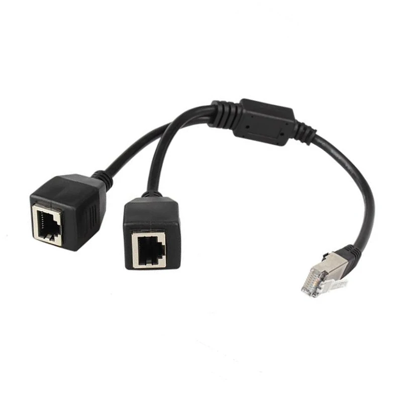 Разветвитель Кабеля Ethernet RJ45 1 штекер-2 гнезда кабеля Ethernet-соединителя подходит