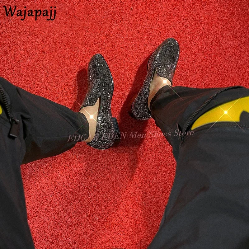 Мужские мокасины с кристаллами