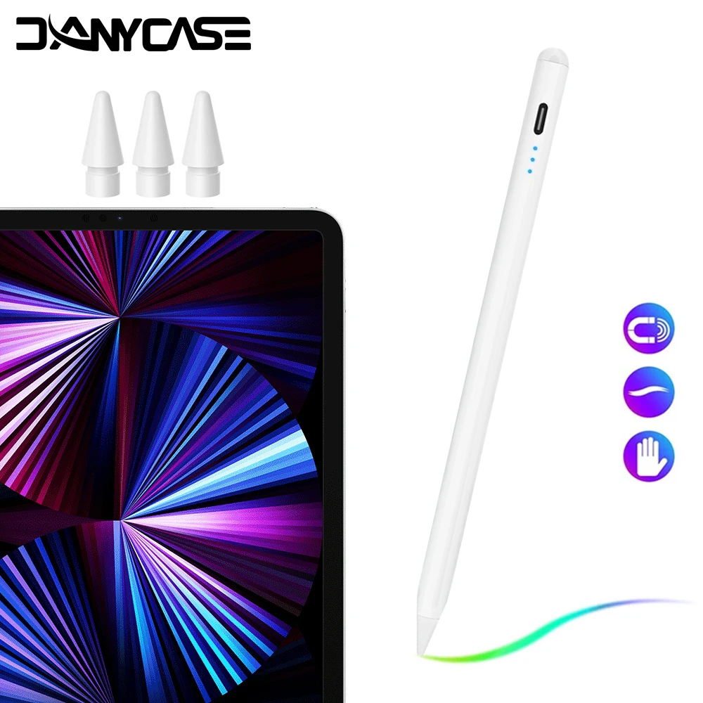 

Стилус чувствительный к наклону для iPad Pro 11 12,9 Air 4 10,9, емкостный сенсорный экран, iPad ручка с отверждением ладони для Apple Pencil