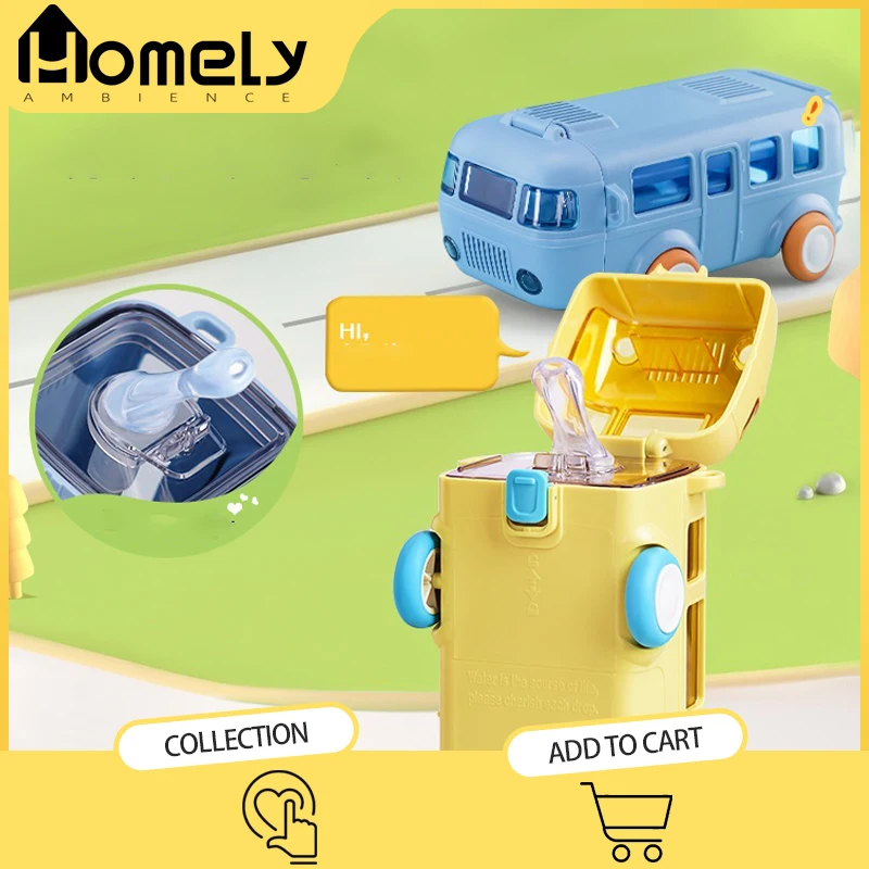

Детские бутылочки для воды с соломинкой, креативные Мультяшные детские бутылочки для кормления, Герметичная Кружка для воды, детская чашка в форме уличного автомобиля