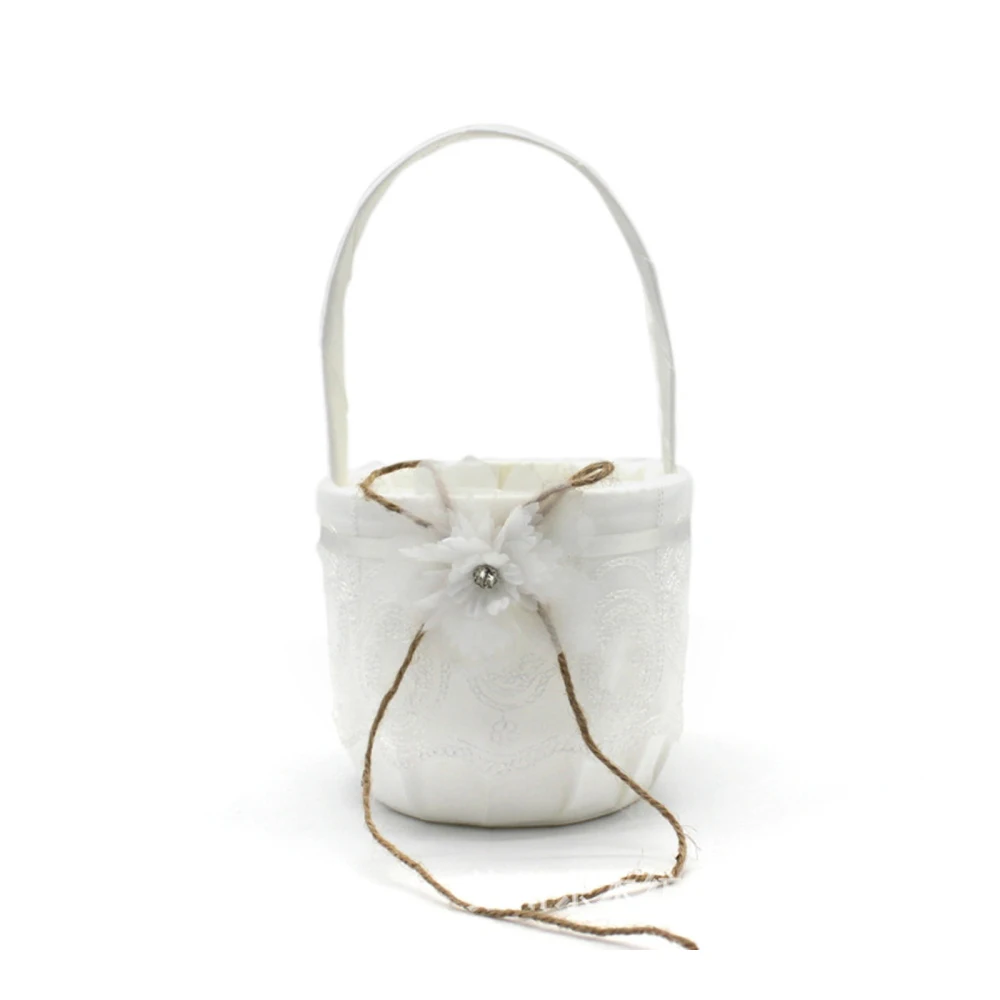 

Корзина для цветов для свадебной вечеринки, корзина для хранения, реквизит для фотосъемки с ручкой, шелковые цветы, украшение «сделай сам»