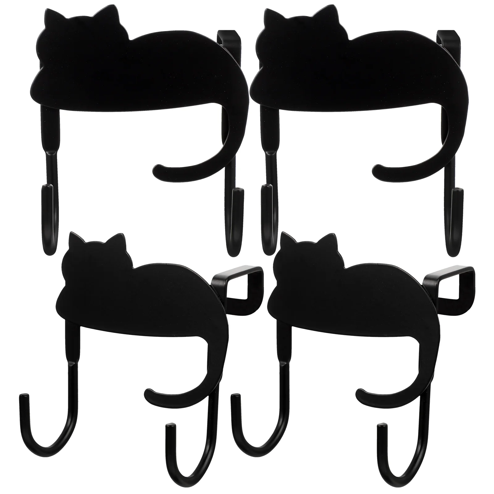 

4 Pcs Coat Rack Hooks The Door Hanger Door Towel Hook Door Towel Rack Black Coat Hooks Hanging Organizer Coat Metal Door Hook