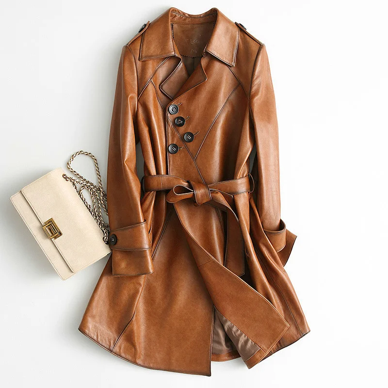 

2023Leather jacket,100% Natural Sheepskin Coat Female Streetwear Autumn Spring Real Leather Coats Korean Ladies Genuine Leather