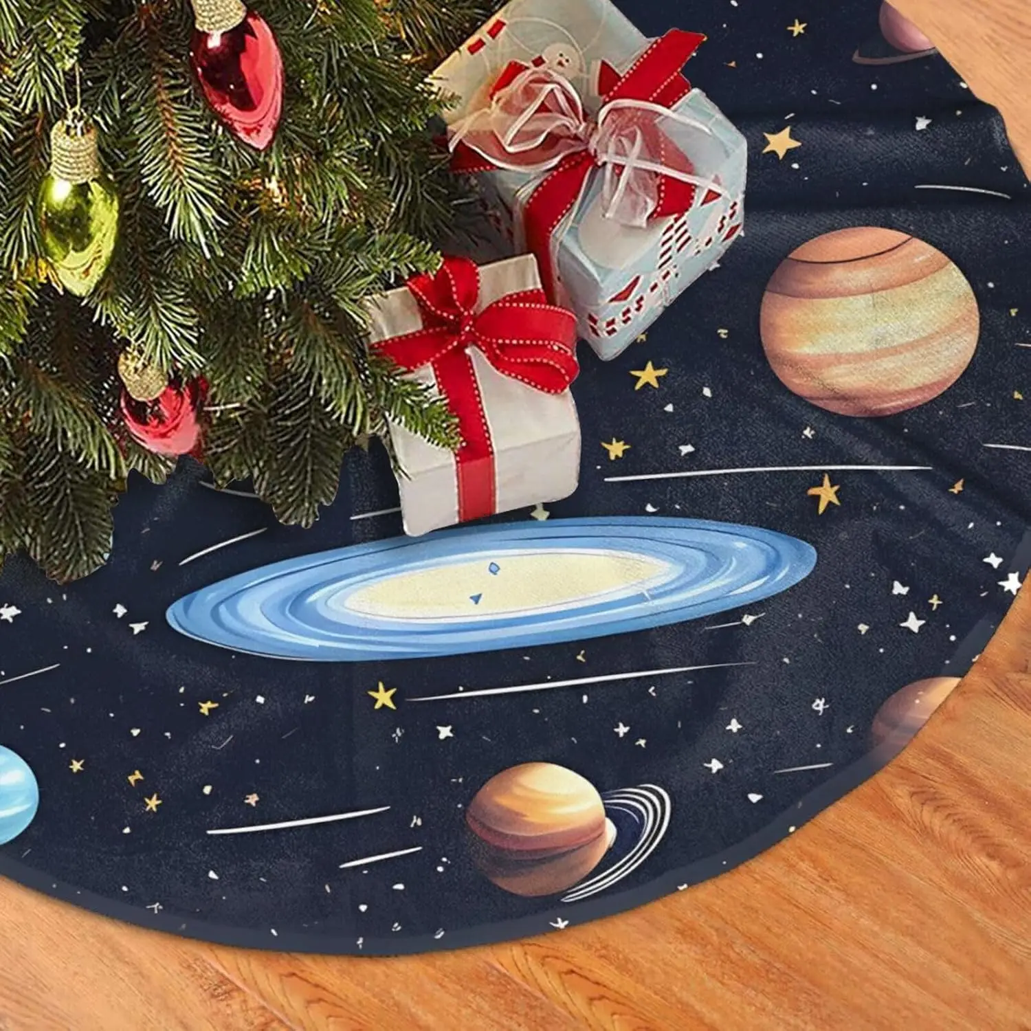 Юбка на рождественскую елку с принтом семьи солнечных батарей искусственное