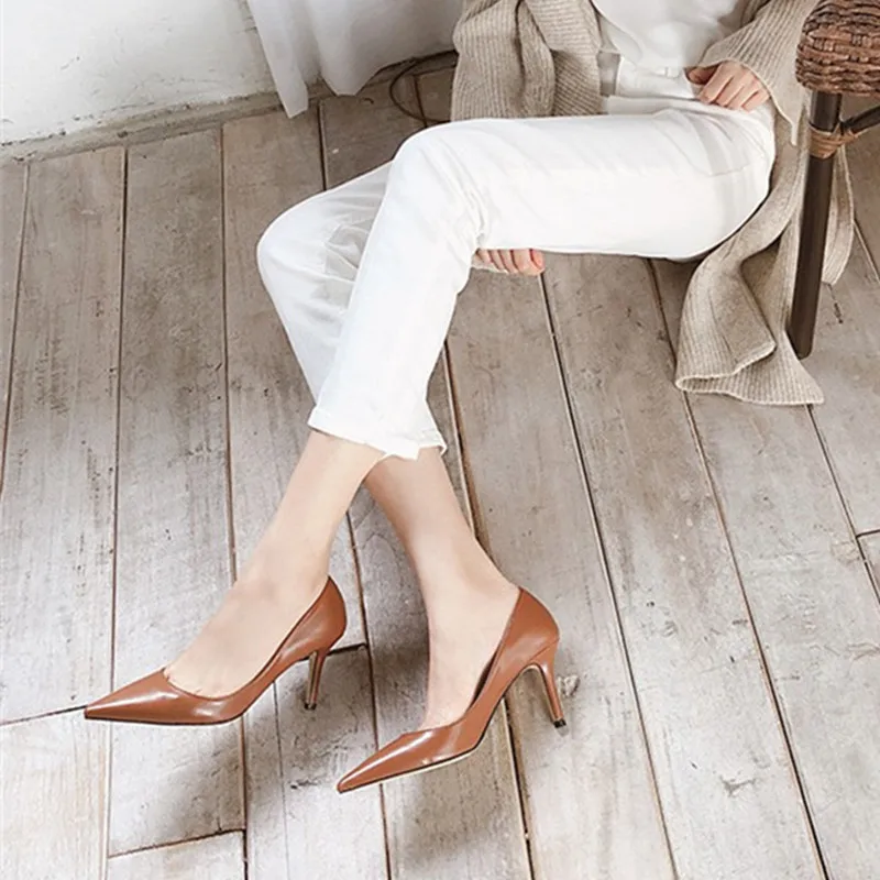 Large Size 42 43 Women Pumps 2023 OL Solid Fashion Black Female Stiletto High Heels Sexy Autumn Grey Womans Office Heeled Shoes